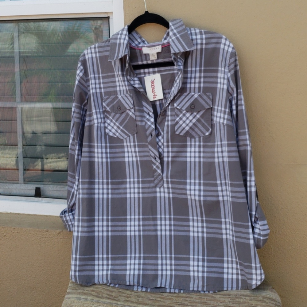 Gray plaid shirt